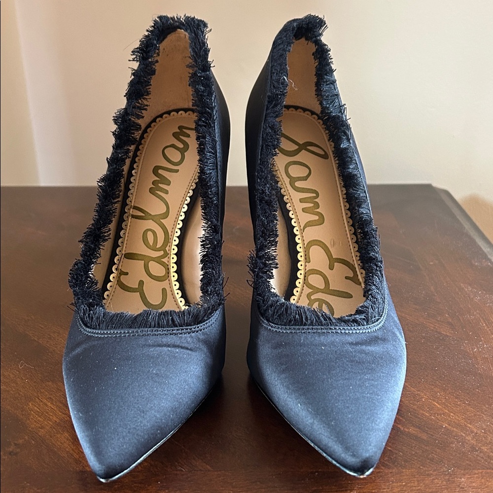 Sam Edelman Black Haylan Frayed Pumps - Picture 5 of 16